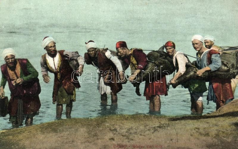 Le Caire, porteurs d'eau / Cairo, water carriers, folklore, Kairó, vízhordók, folklór