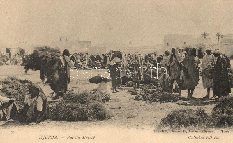 Djerba, Vue du Marché / market place, folklore