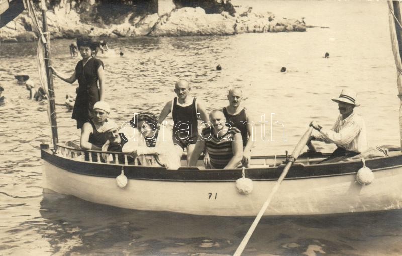 1911 Lovran, Lovrana; boating people group photo
