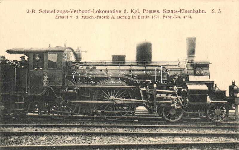 2-B Schnellzugs-Verbund-Lokomotive d. Kgl. Preuss. Staats-Eisenbahn. S. 3 / German locomotive, Német mozdony