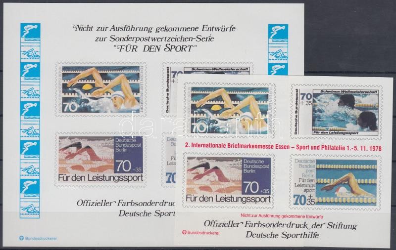 Sport memorial sheet with unrealized stamp pictures, Sport emlékív megvalósulatlan bélyegek képeivel