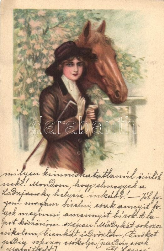 Hölgy lóval, Amag 64., Lady with horse, Amag 64.
