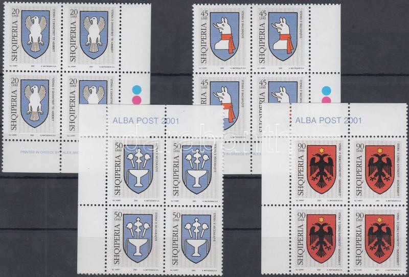 Coat of arms block of 4 set, Címer 4-es tömb sor