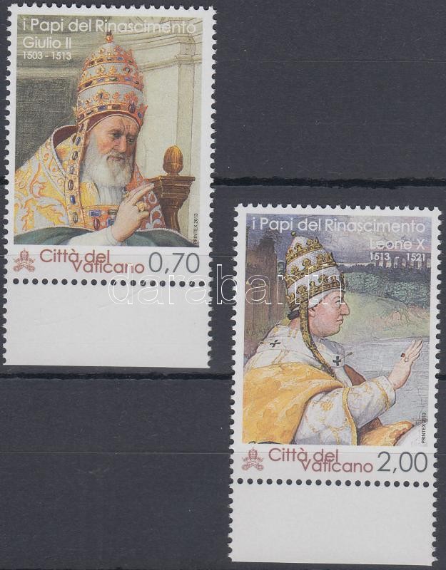 Alba II. and Pope Leo X. margin set, II. Gyula és X. Leó pápa ívszéli sor