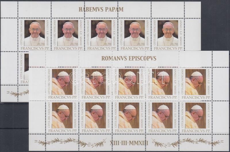 Ferenc pápa beiktatása kisív sor, Pope Francis' inauguration mini sheet set