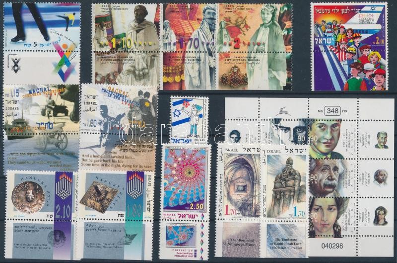 1997 13 diff. stamps with tab + 1998 1 mini sheet, 1997 13 klf bélyeg tabbal + 1998 1 kisív