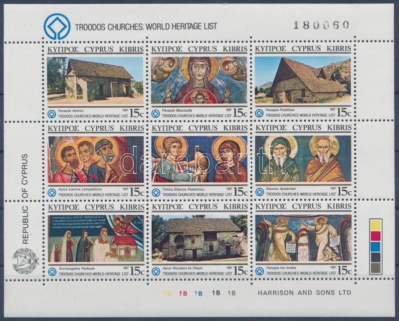Az emberiség kulturális öröksége: templomok kisív sorszámmal, The cultural heritage of humanity: Churches mini sheet numbered