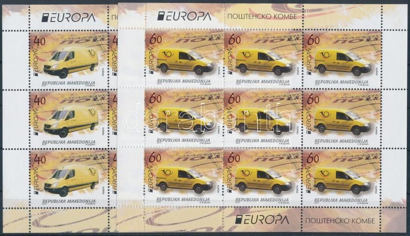Europa CEPT Postal vehicles mini sheet pair, Europa CEPT Postai járművek kisívpár