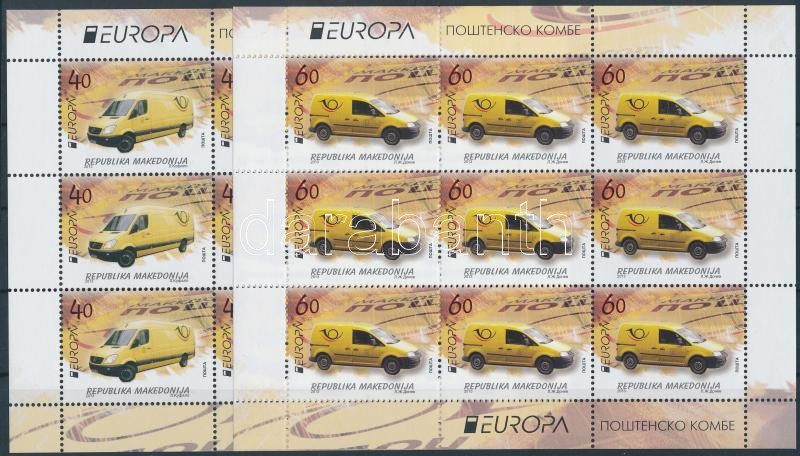 Europa CEPT Postal vehicles minisheet pair, Europa CEPT Postai járművek kisívpár
