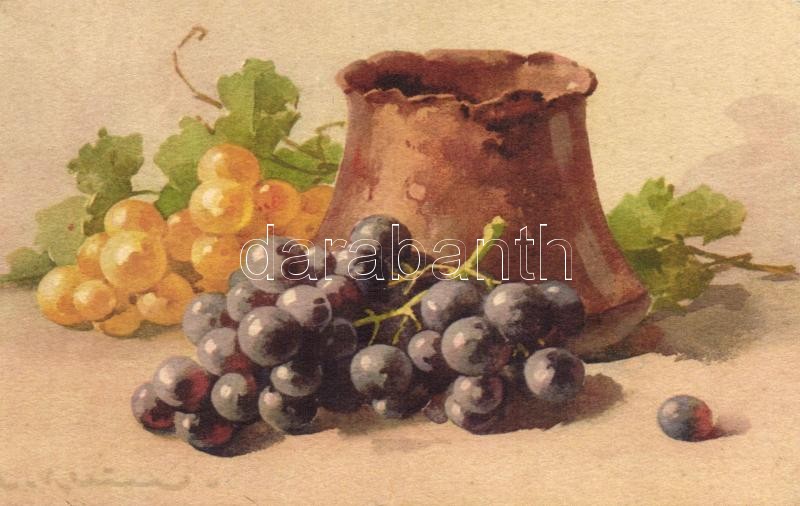 Csendélet s: C. Klein, Still life, grapes s: C. Klein