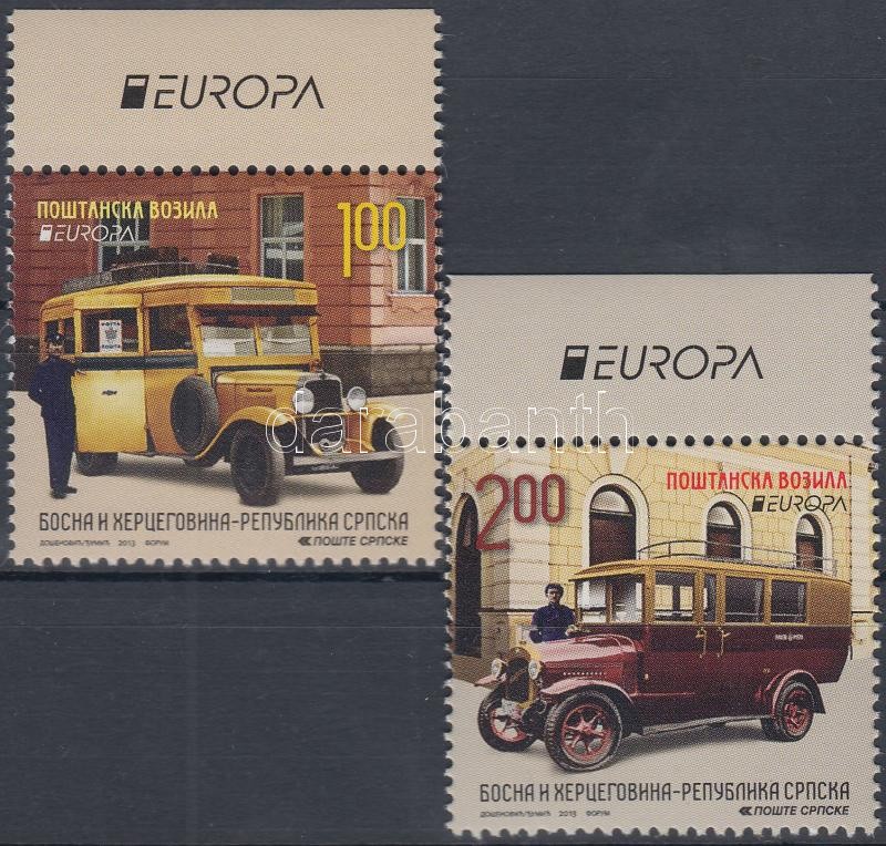 Europa CEPT Postai járművek sor + bélyegfüzet, Europa CEPT Postal vehicles set + stampbooklet