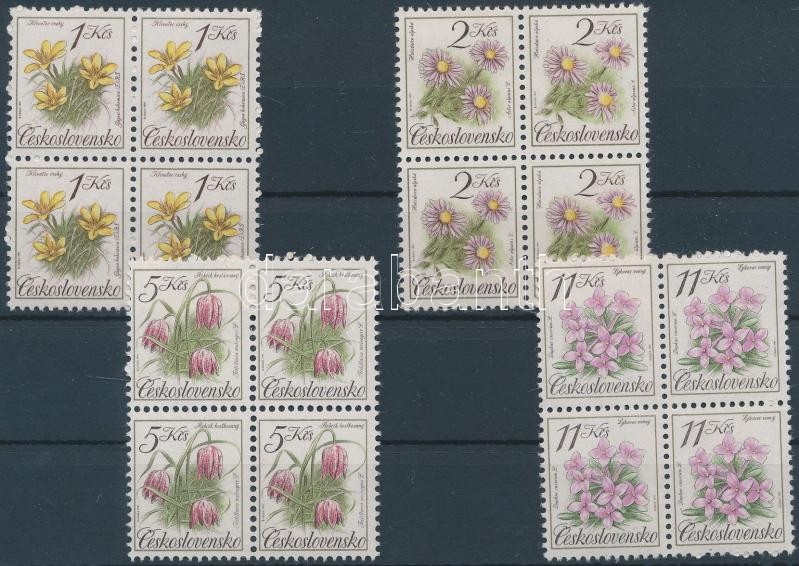 Flower set blocks of 4, Virág sor négyestömbökben