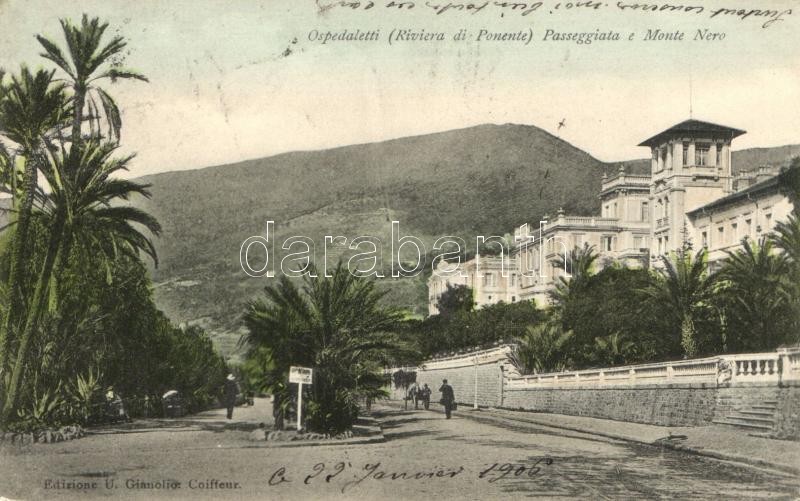 Ospedaletti (Riviera di Ponente), Passegiata, Monte Nero / promenade, mountain