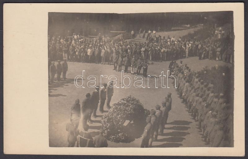 1919 Gunne Vilmos 15-ös népfölkelő hadnagy temetése fotólapon