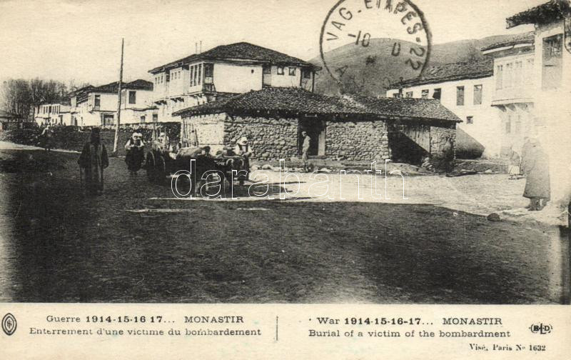 Bitola, Monastir; burial of a victim of the bombardment, No. 1632.