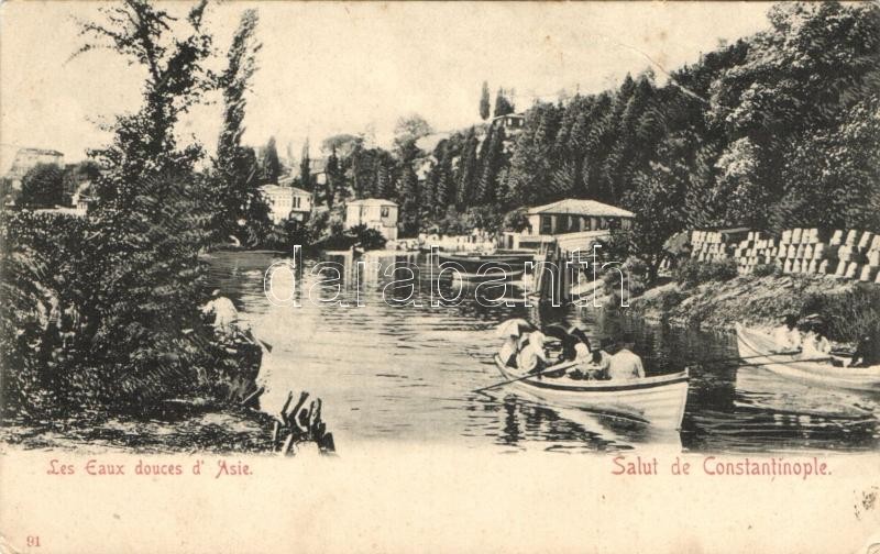 Constantinople, Les Eaux-douces d'Asie / river, boats