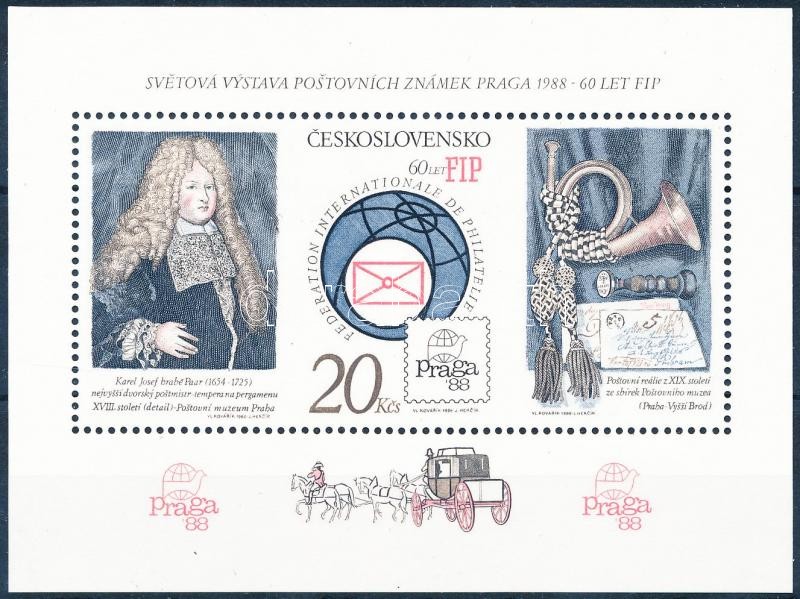 PRAGA nemzetközi bélyegkiállítás blokk, PRAGA International Stamp Exhibition block