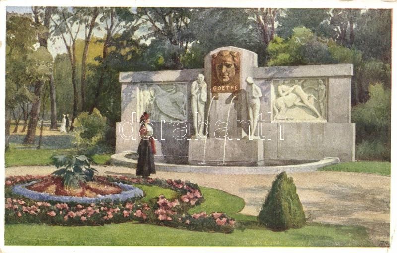 Frantiskovy Lázne, Franzensbad; Goethe fountain, B.K.W.I. Serie 284/2.