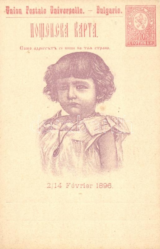 1896 Boris herceg, 1896 Prince Boris confirmation card Ga.