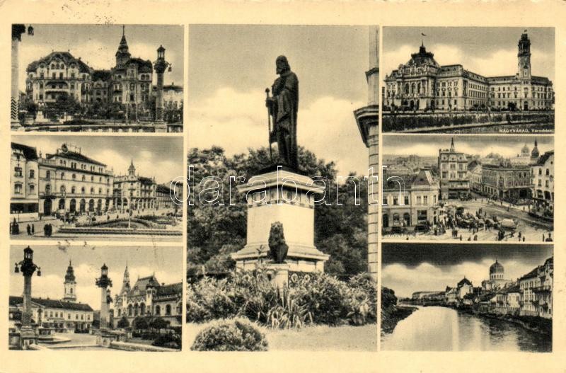 Nagyvárad, városháza, szobor, tér, zsinagóga, Nagyvárad, Oradea, town hall, statue, square, synagogue