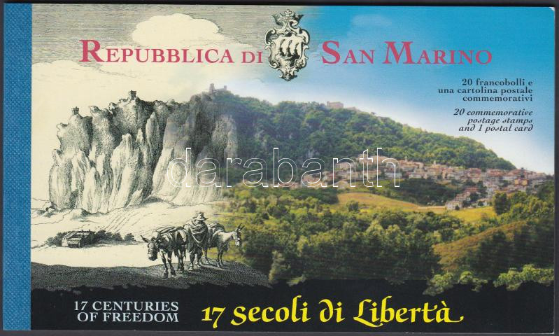 San Marino 1700 éves bélyegfüzet, 1700th anniversary of San Marino stampbooklet