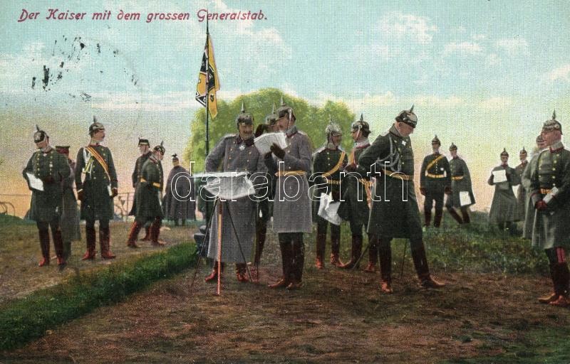 Der Kaiser mit dem grossen Generalstab / Wilhelm II and his generals, II. Vilmos német császár és tábornokai