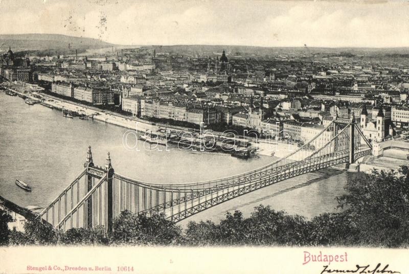 Budapest, Erzsébet híd (ázott / wet damage)