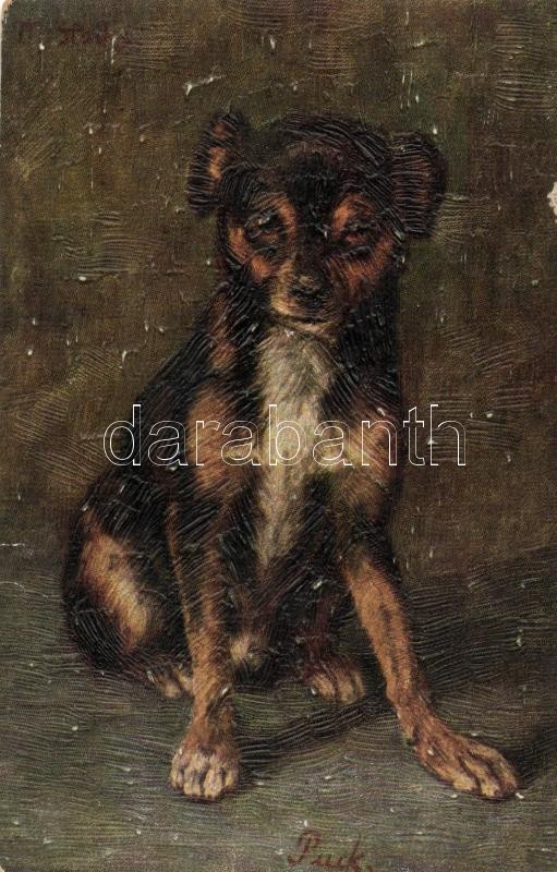 Junge Hunde / Puck, the dog, Erpaco Faksimile-Ölgemähle Serie 13/5., artist signed, Kölyök kutya. Erpaco Faksimile-Ölgemähle Serie 13/5., s