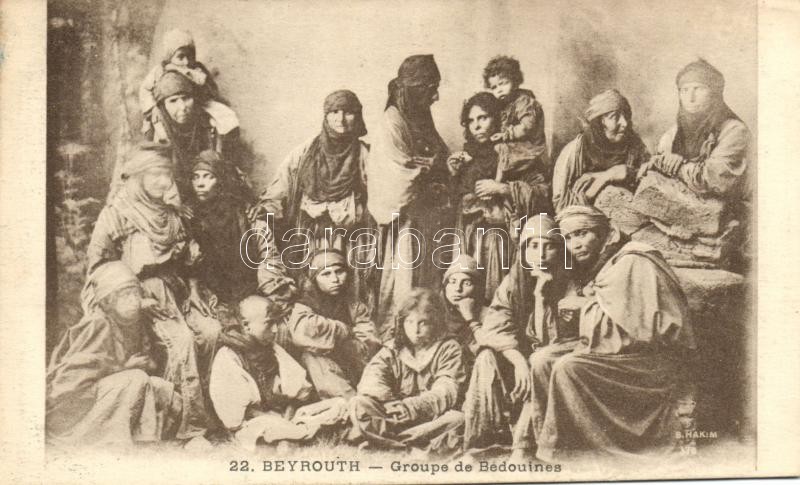 Beyrouth - Groupe de Bedouines / Bedouin people, folklore, Beduin folklór