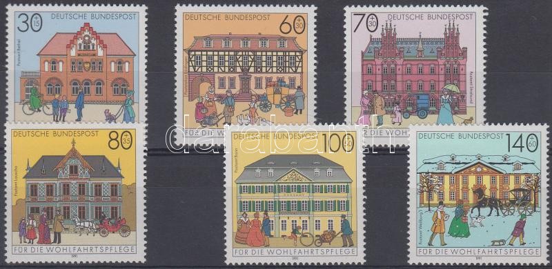 Történelmi postaépületek Németországban sor, Historic post office buildings in Germany set