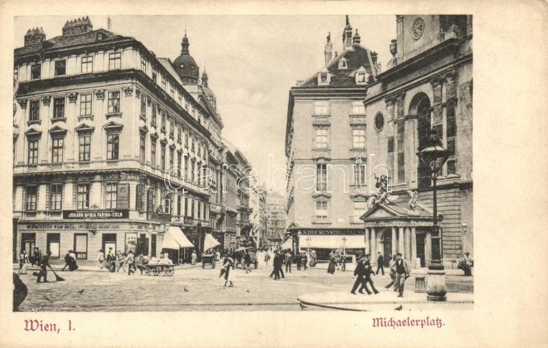 Vienna, Wien I. Michaelerplatz, Johann Maria Farina Cöln / square, shops