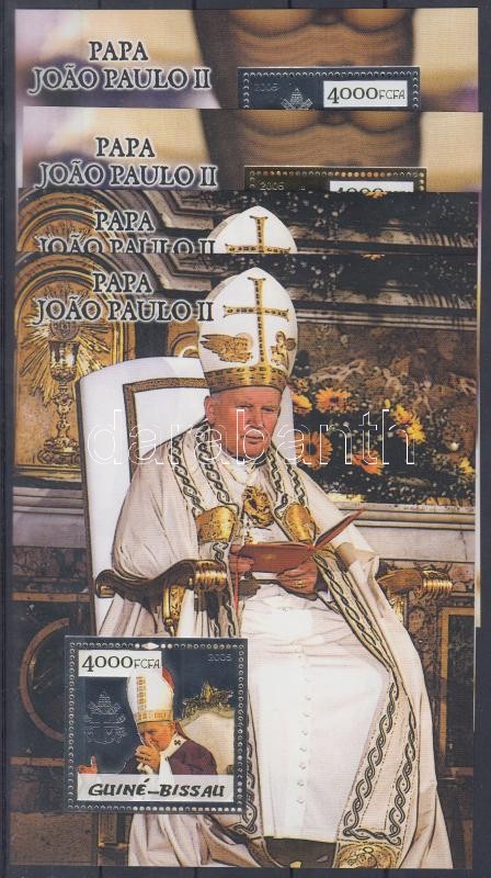 Pope John Paul II's death gold/silver block set, II. János Pál pápa halála arany/ezüst blokksor