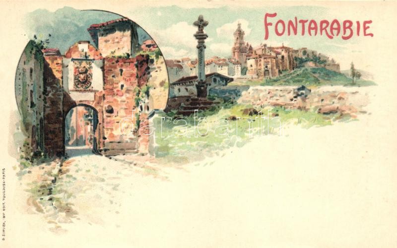 Hondarribia, Fontarabie, litho