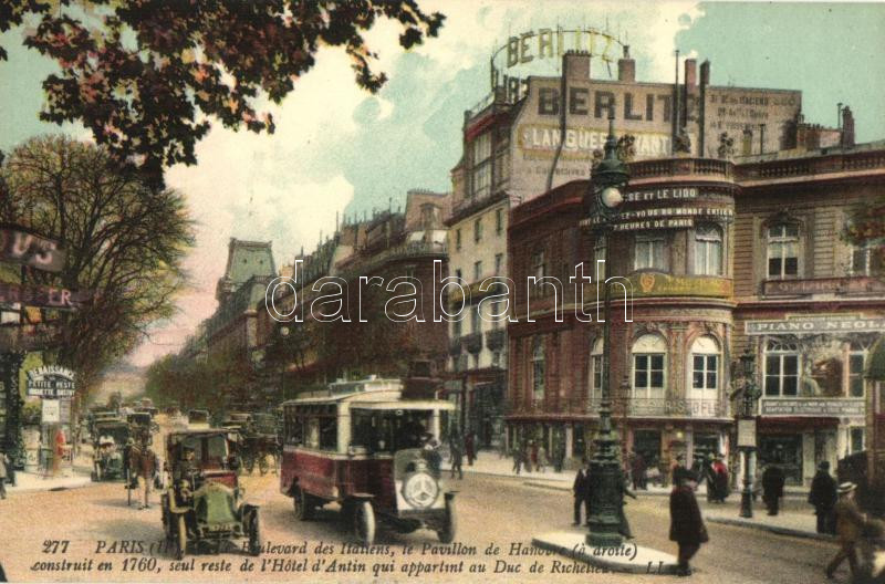 Paris, Boulevard des Italiens, Pavillon de Hanovre / pavilion