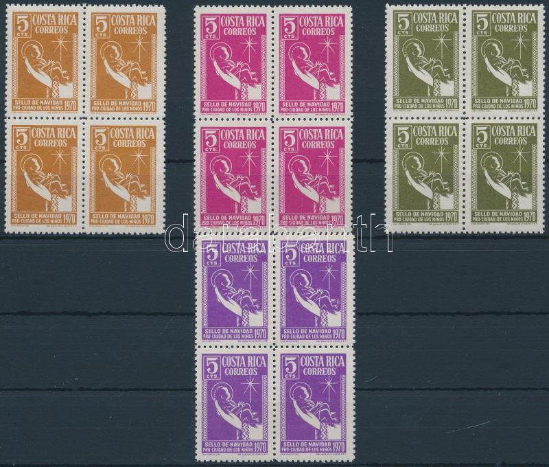 Compulsory surtax stamps set in blocks of 4, Kényszerfelárbélyeg sor négyestömbökben