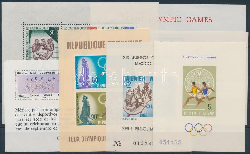 1968-1979 Olympics motif 7 diff. blocks, 1968-1979 Olimpia motívum 7 db blokk