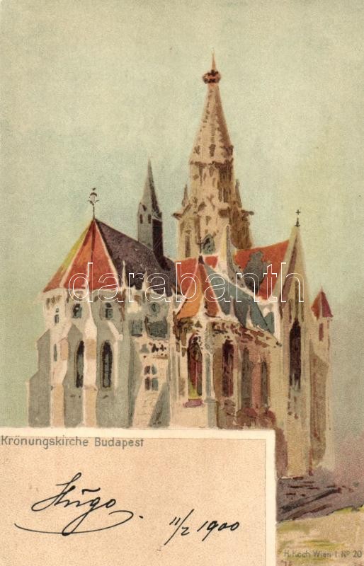 Budapest I. Koronázó templom, H. Koch No. 20. litho