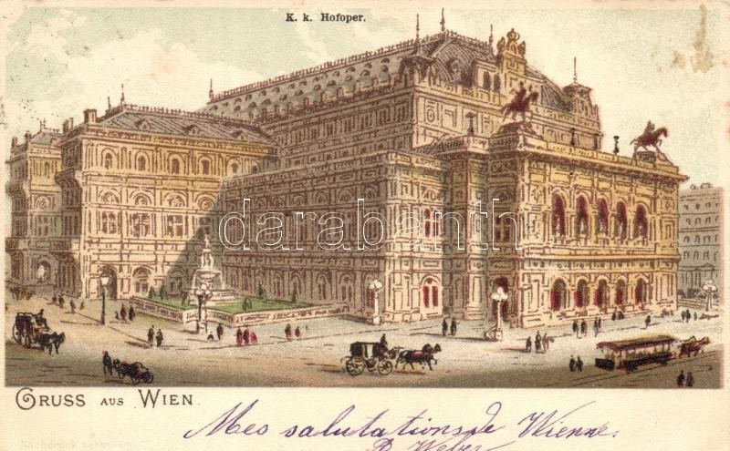 Vienna, Wien, Hofoper, litho