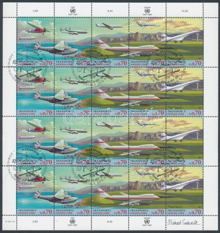 A repülés fejlődése kisív, Development of aviation mini sheet