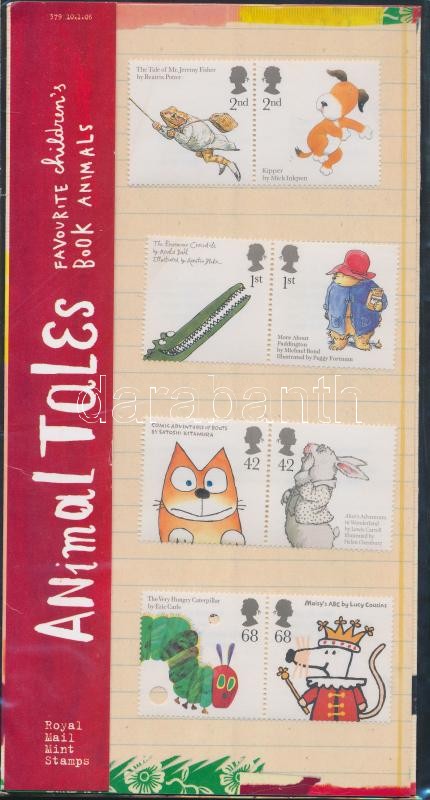 Children's book Animals 4 pairs in holder, Gyermek könyvek állat figurái 4 pár dísz csomagolásban