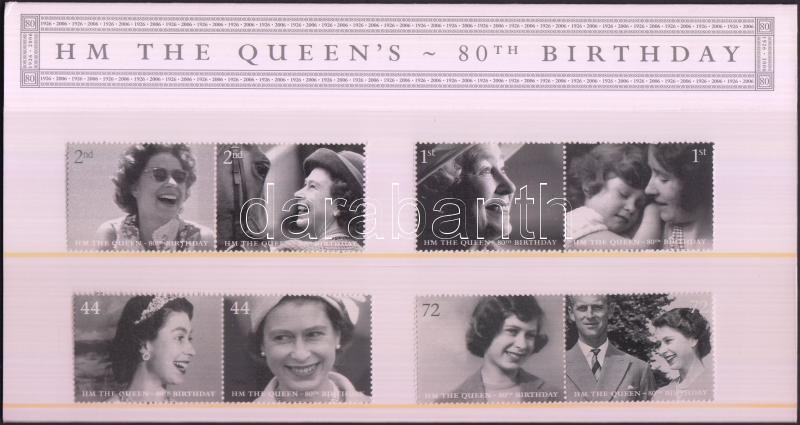 Queen Elizabeth's 80th birthday 4 pairs in holder, II. Erzsébet 80. születésnapja 4 pár díszcsomagolásban