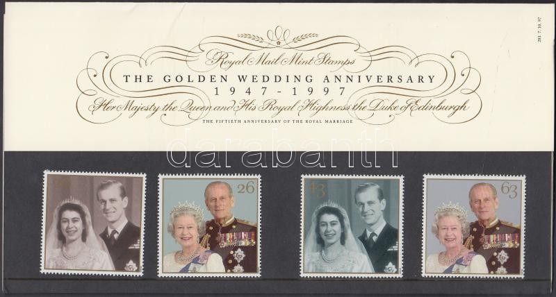 A királyi pár aranylakodalma sor díszcsomagolásban, The Golden Wedding Anniversary set on holder