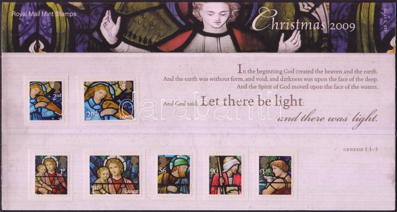 Karácsony öntapadós bélyegek sor díszcsomagolásban, Christmas self-adhesive stamp set in decorative holder