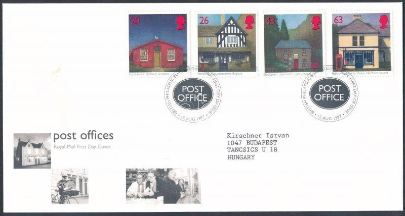 100 éves a brit postamesteri szövetség sor FDC-n, Centenary of British postmaster association set FDC