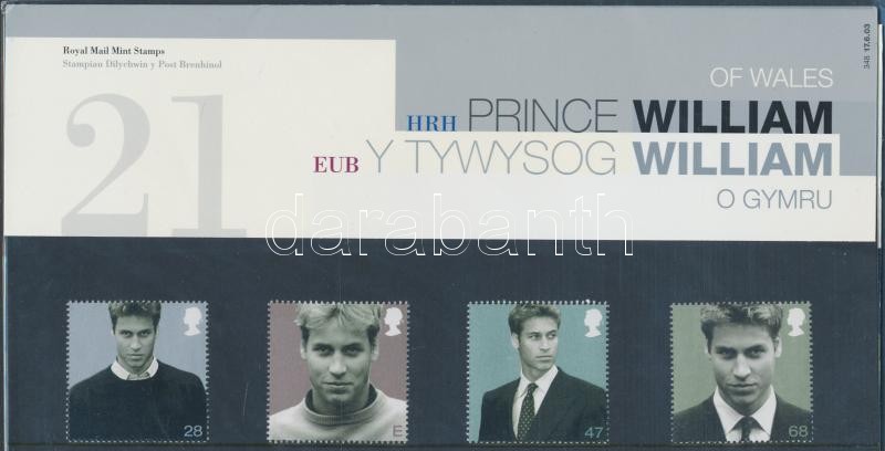 Vilmos herceg 21. születésnapja sor díszcsomagolásban, Prince William's 21st birthday set in holder