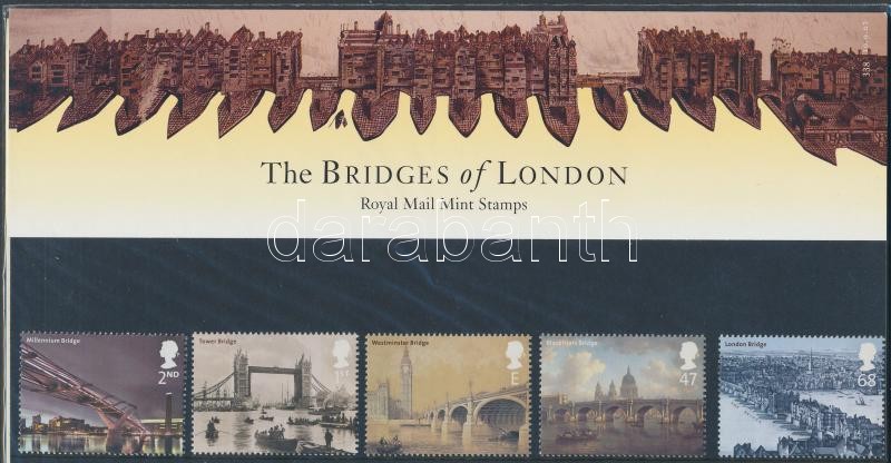 A Temze hídjai Londonban sor díszcsomagolásban, Bridges of the River Thames in London swet in holder