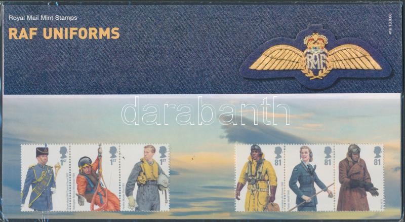 A Királyi Légierő egyenruhái 2 db hármascsík díszcsomagolásban, RAF Uniforms 2 stripes of 3 in holder