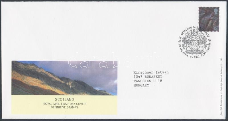 Scotland Definitive stamp set on FDC, Skócia Forgalmi bélyeg sor FDC-n