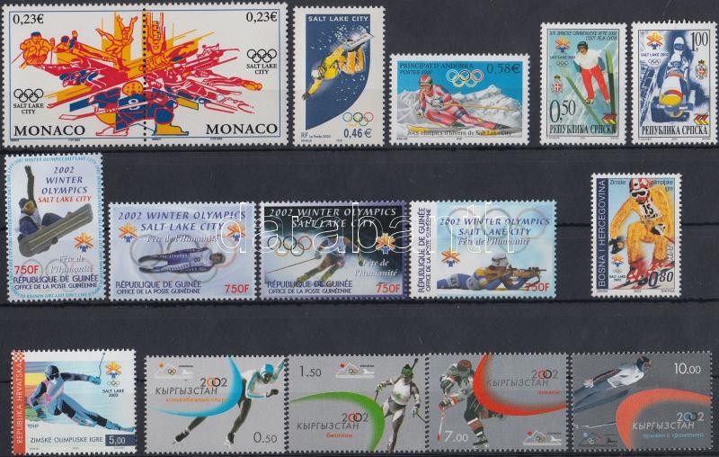 Salt Lake City Winter Olympics 16 stamps with sets and pair, Téli Olimpia, Salt Lake city 16 db bélyeg, közte sorok és pár