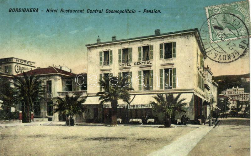 Bordighera, Hotel restaurant Central Cosmopolitain, Pension (pinhole)